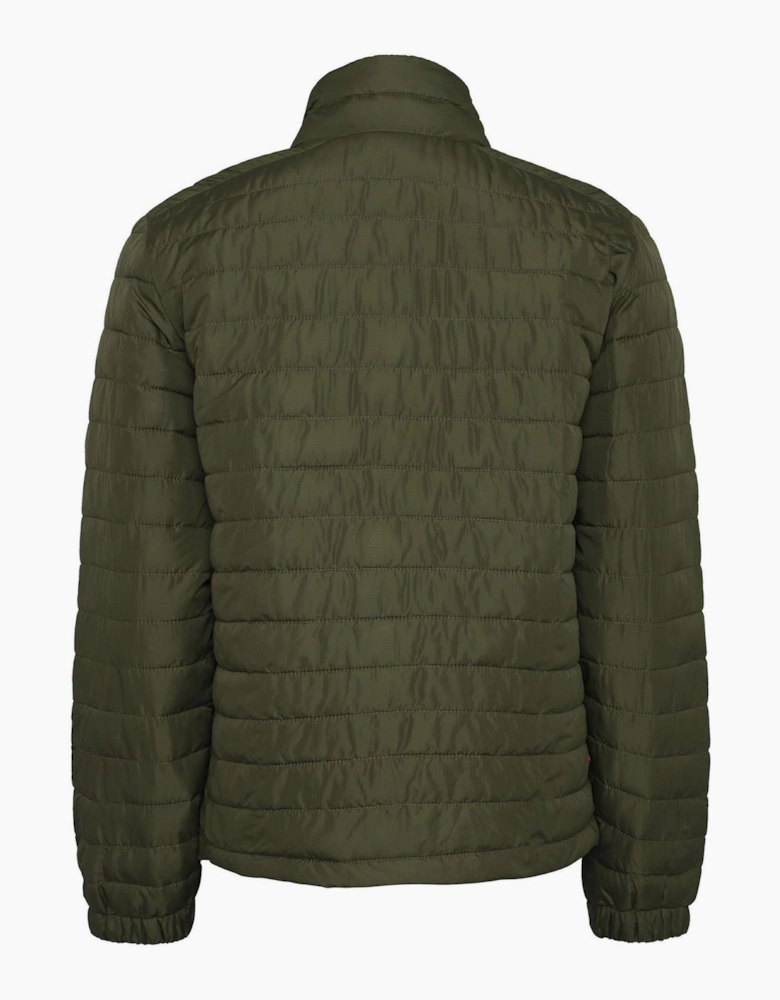 Axis Solid Patterned Zipped Pocket Puffer Coat