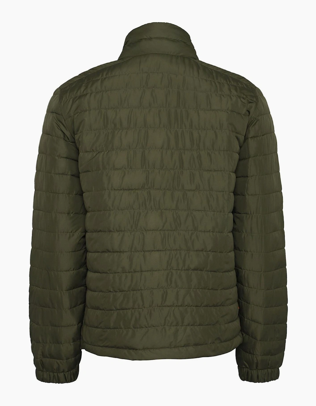 Axis Solid Patterned Zipped Pocket Puffer Coat