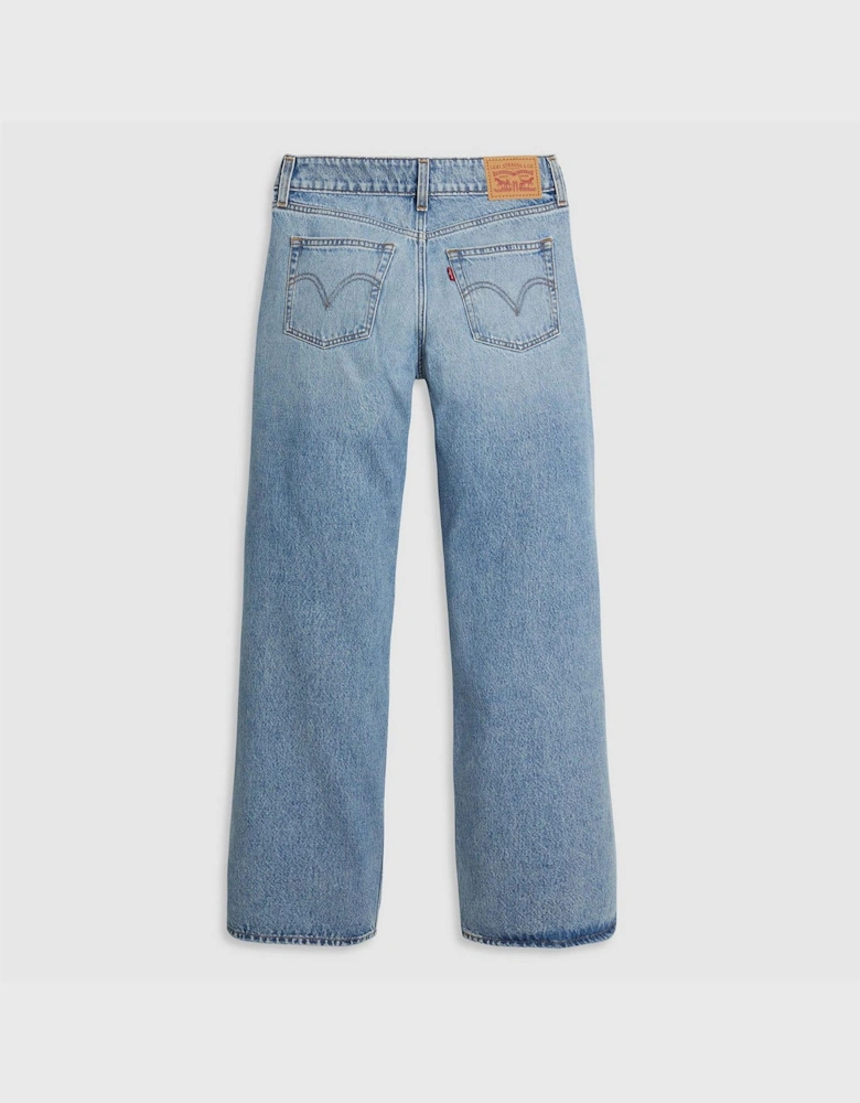 Low Rise Distressed Wide Fit Jeans