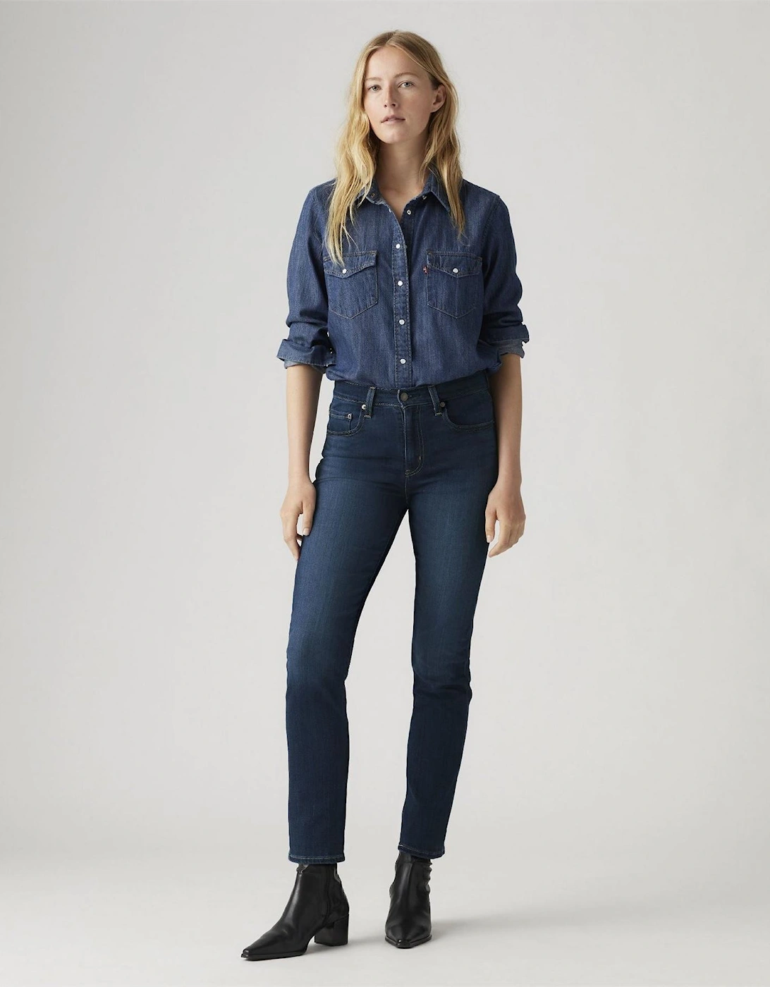 High Rise Straight Leg Jeans