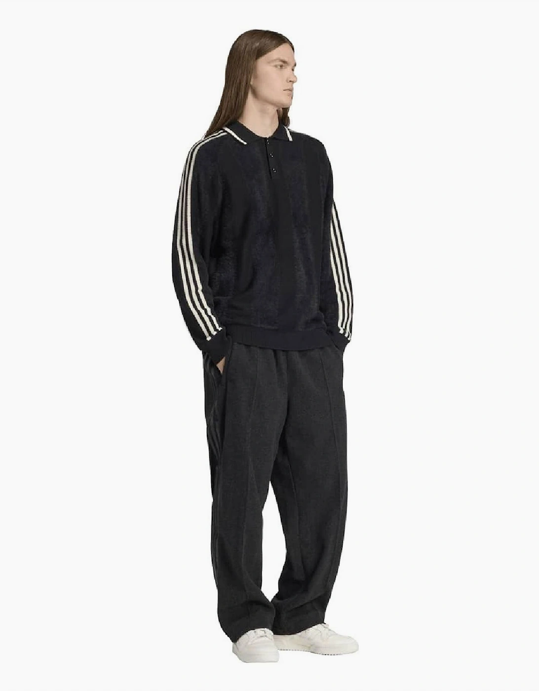 Adidas Adidas Originals Men's Premium Collared Neck Raglan Sleeve Sweater - Black