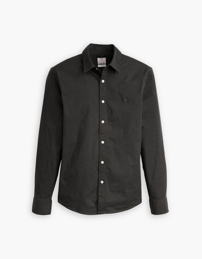 Slim Fit Collared Neck Long Sleeve Shirt