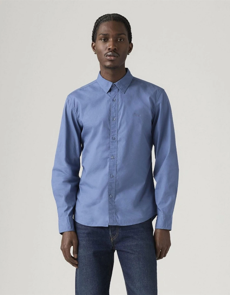 Slim Fit Collared Neck Long Sleeve Shirt