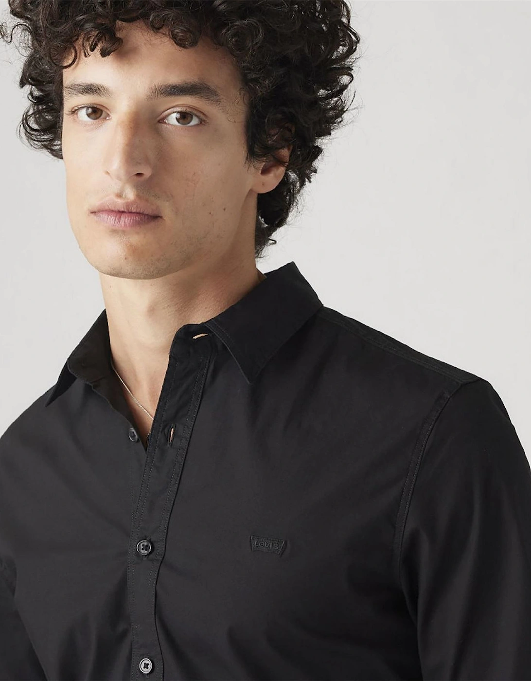 Slim Fit Collared Neck Long Sleeve Shirt