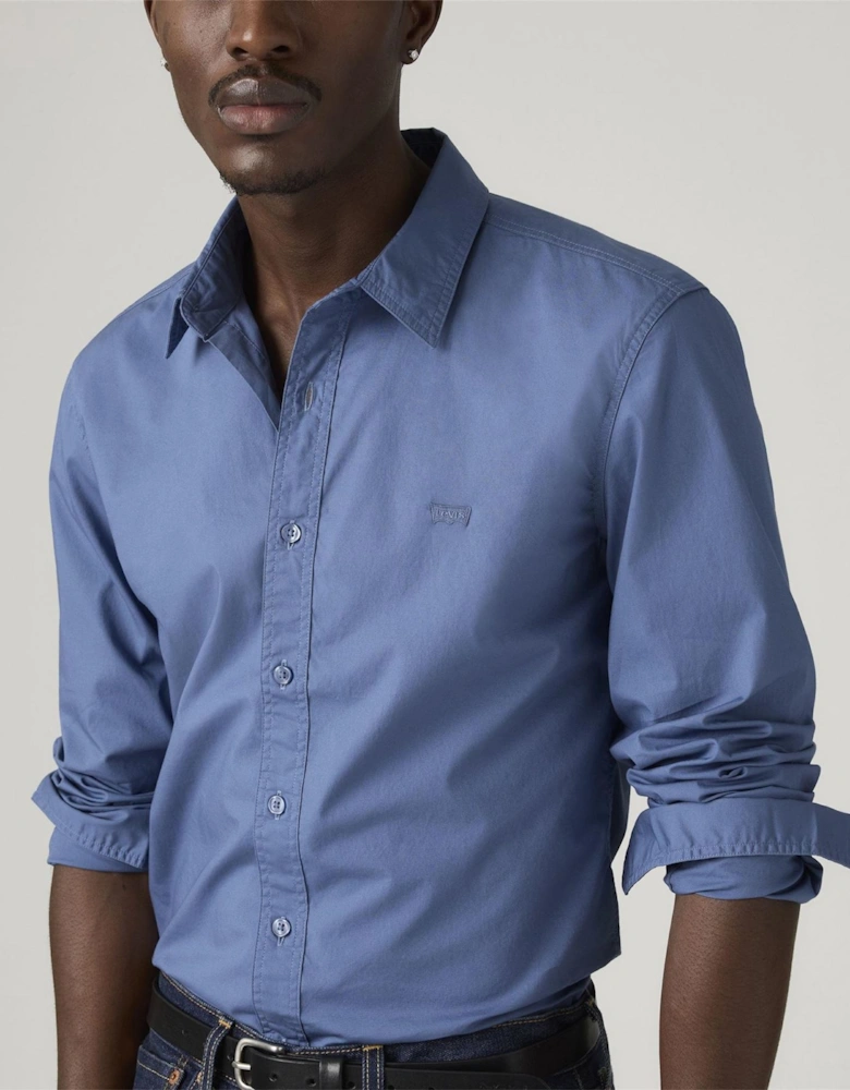 Slim Fit Collared Neck Long Sleeve Shirt
