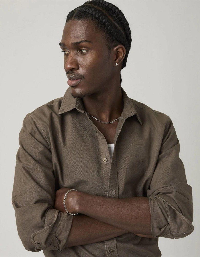 Button Down Collar Long Sleeve Shirt