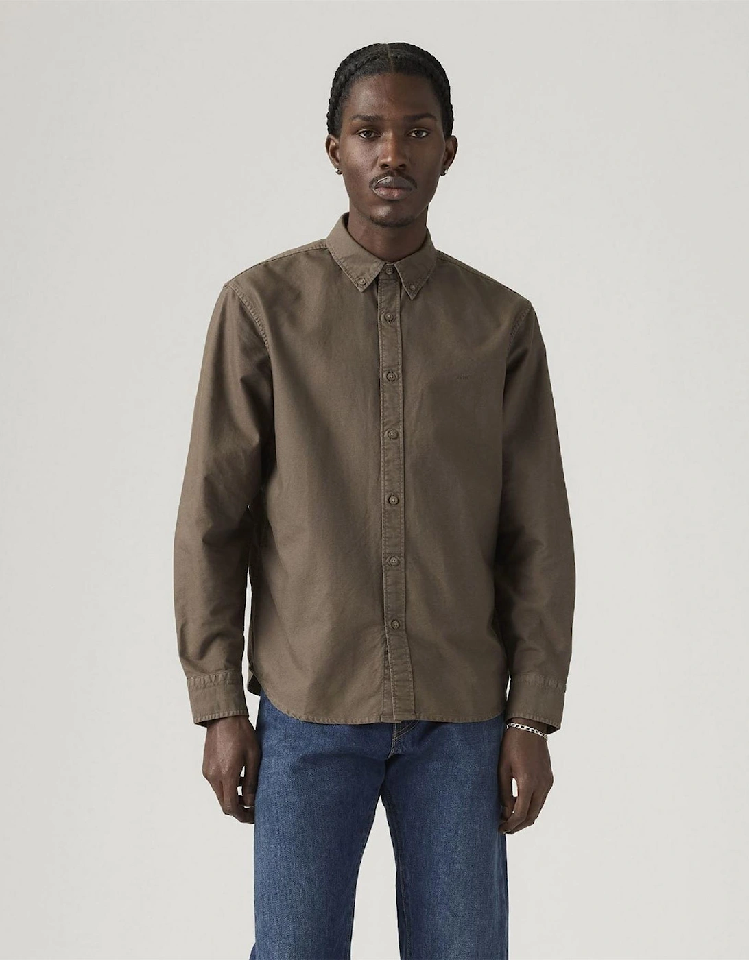 Button Down Collar Long Sleeve Shirt