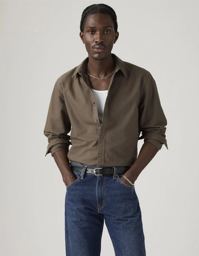 Button Down Collar Long Sleeve Shirt
