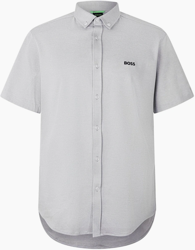 Motion Collared Neck Button Down Collar Short Sleeve Shirt