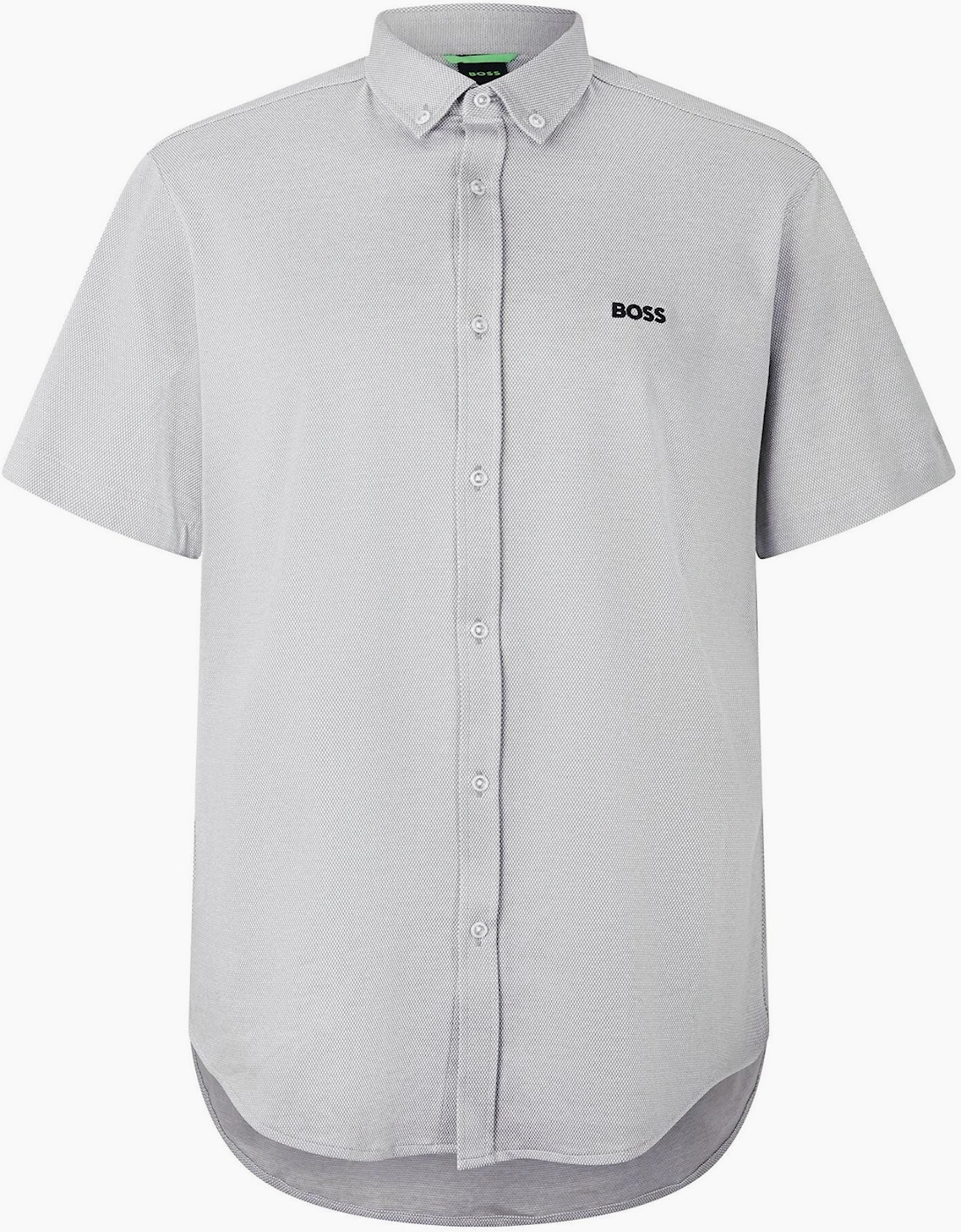 Boss Hugo Boss Men's Motion Collared Neck Button Down Collar Short Sleeve Shirt - Grey