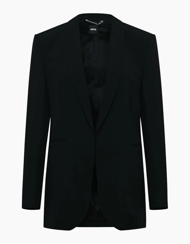 Solid Patterned Lapel Collared Blazer