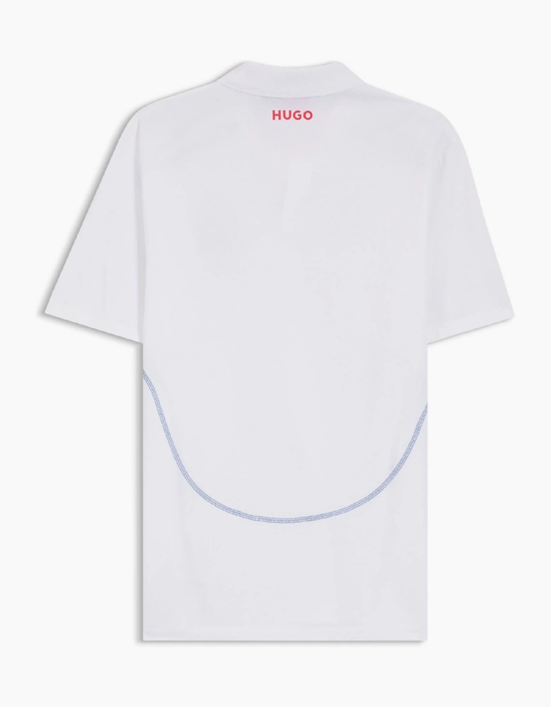 Regular Fit Collared Neck Short Sleeve Logo Print Shirt