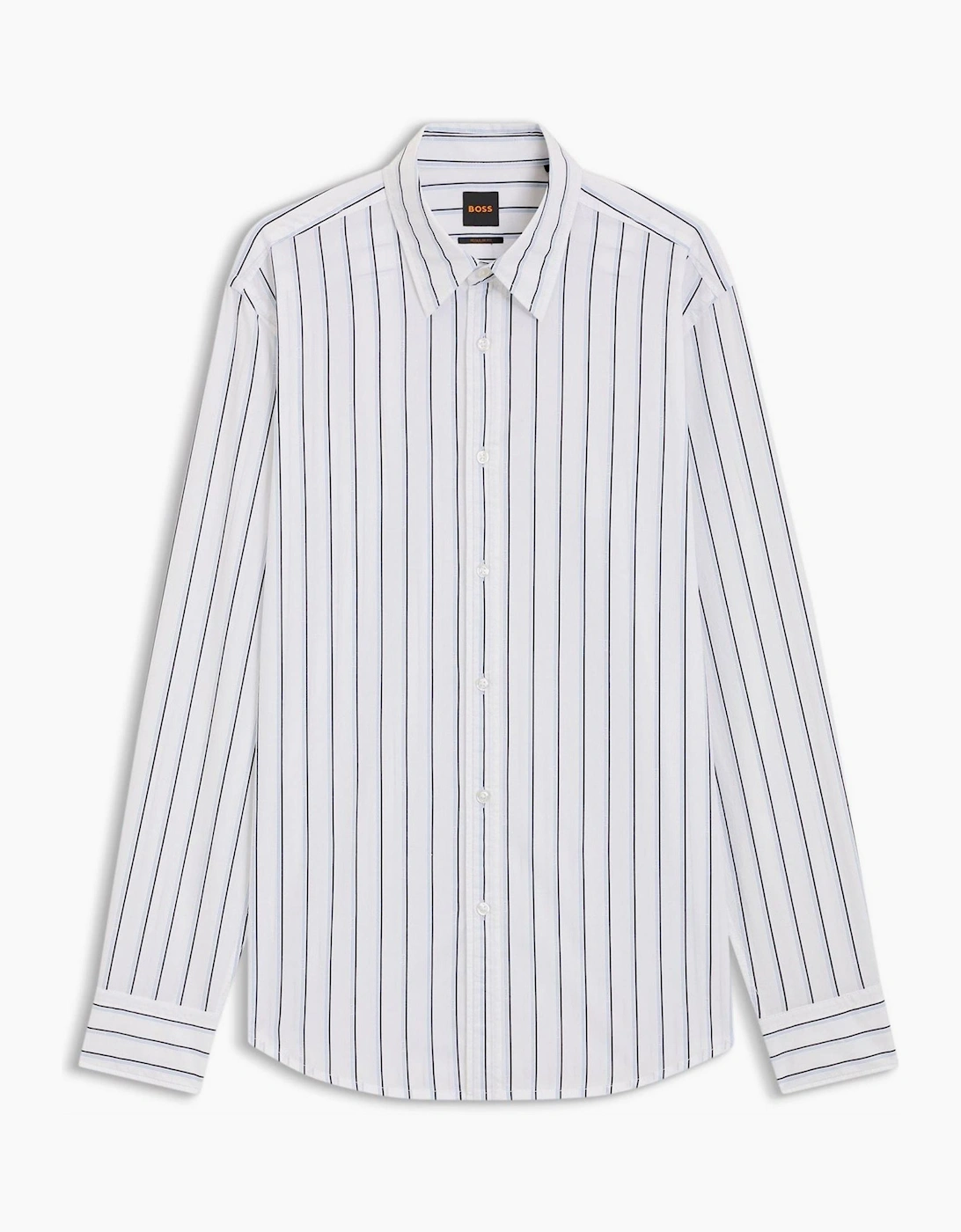 Boss Hugo Boss Men's Button Down Collar Collared Neck Long Sleeve Shirt - White