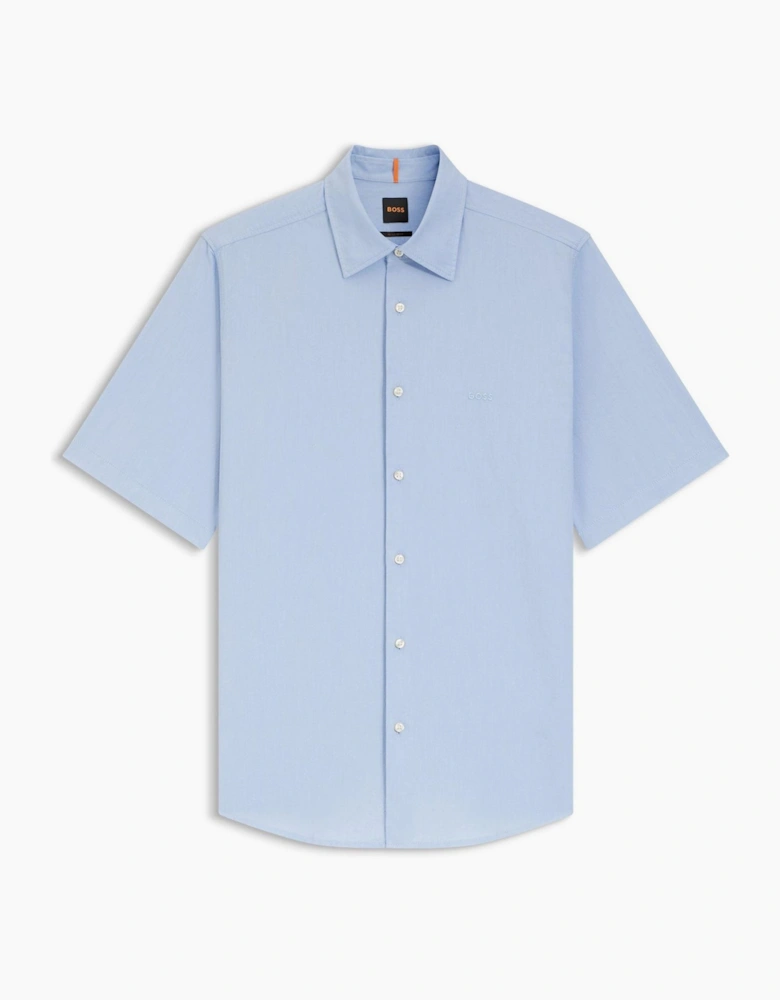 Collared Neck Shirt Collar Short Sleeve Regular Fit Shirt
