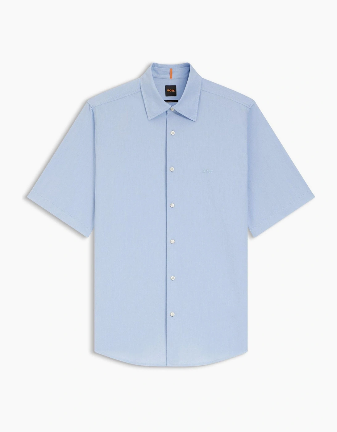 Collared Neck Shirt Collar Short Sleeve Regular Fit Shirt