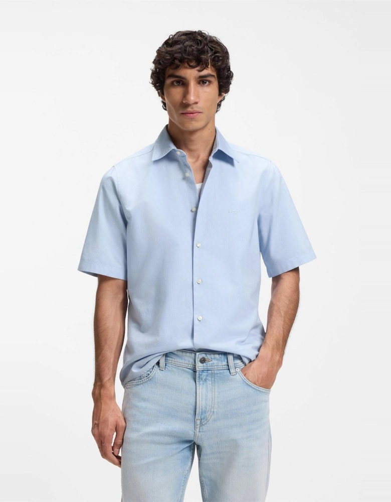 Collared Neck Shirt Collar Short Sleeve Regular Fit Shirt