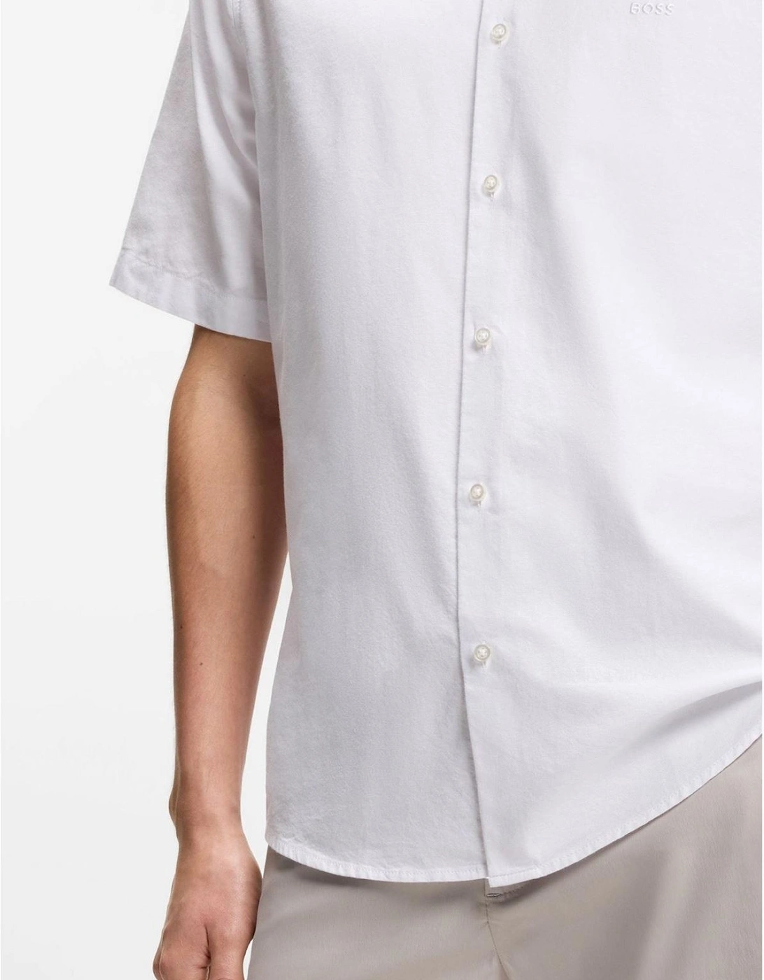 Collared Neck Shirt Collar Short Sleeve Regular Fit Shirt