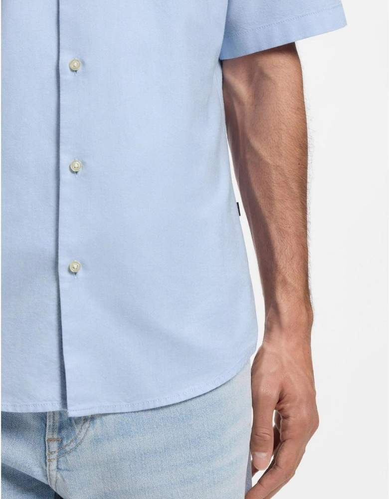 Collared Neck Shirt Collar Short Sleeve Regular Fit Shirt
