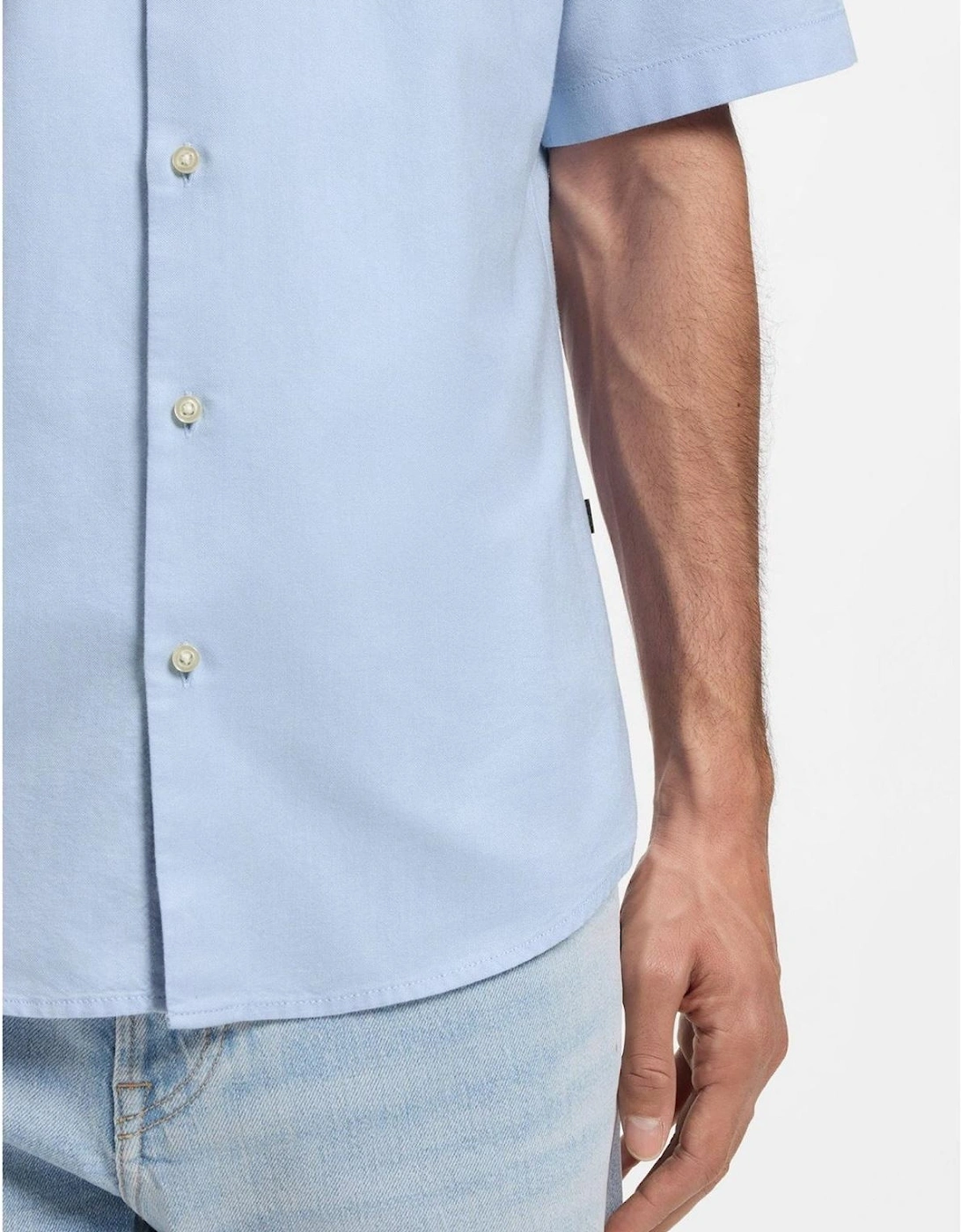 Collared Neck Shirt Collar Short Sleeve Regular Fit Shirt