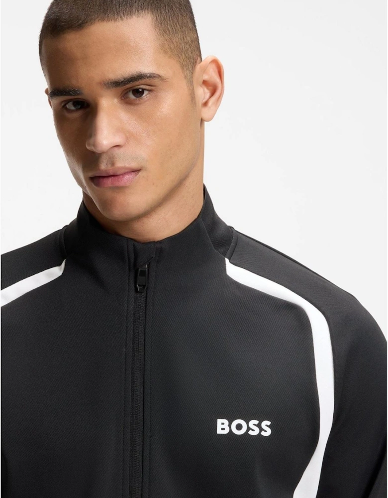 Printed Logo Mock Neck Long Sleeve Sweatshirt