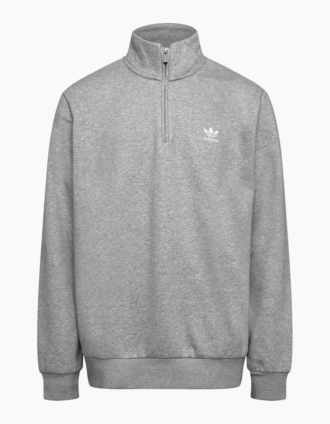 Trefoil Bold Logo Zip Neck Long Sleeve Sweatshirt