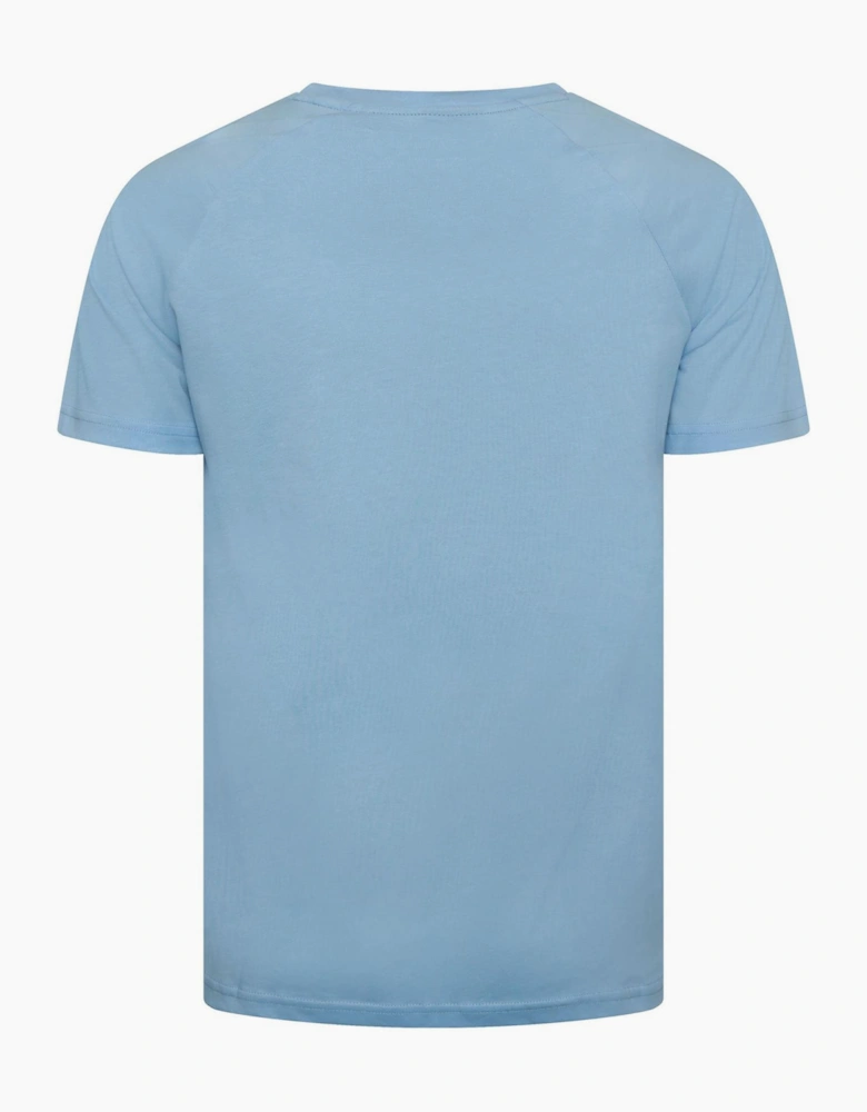 Wordmark Central Logo Crew Neck Raglan Short Sleeve T-Shirt