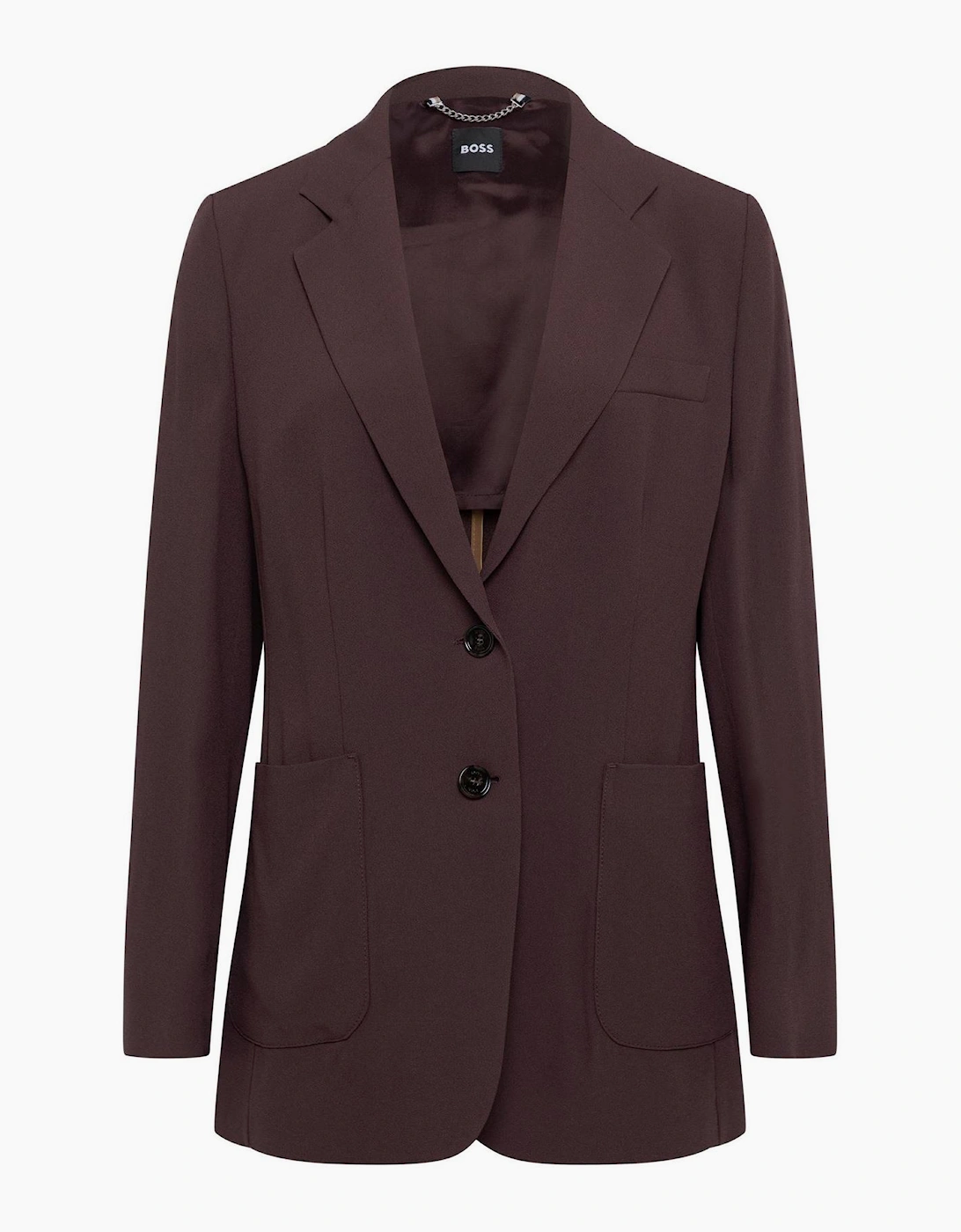 Solid Patterned Lapel Collared Woven Cuff Blazer