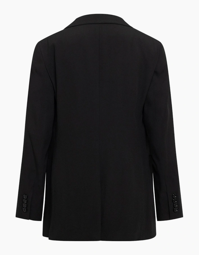 Solid Patterned Lapel Collared Woven Cuff Blazer