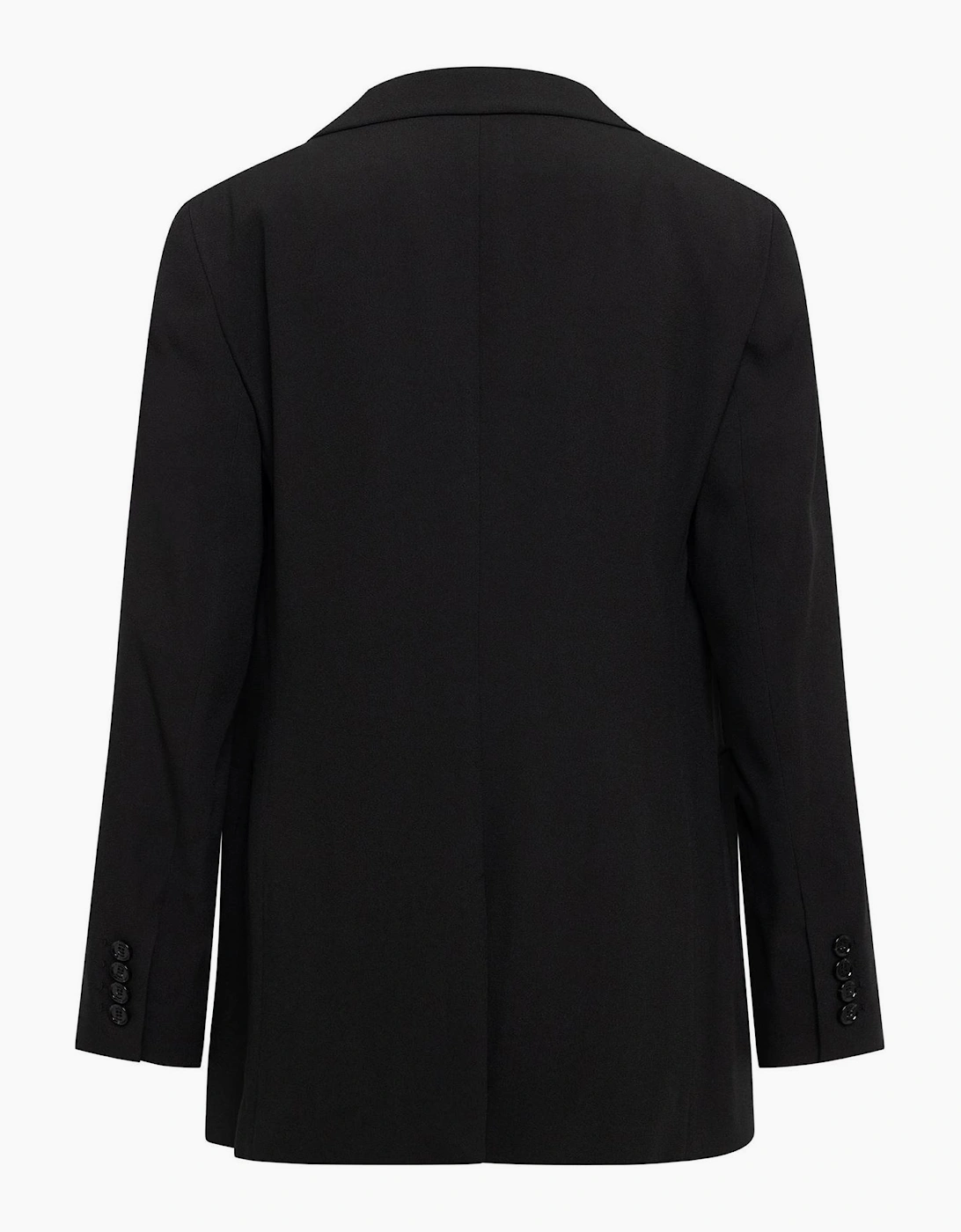 Solid Patterned Lapel Collared Woven Cuff Blazer
