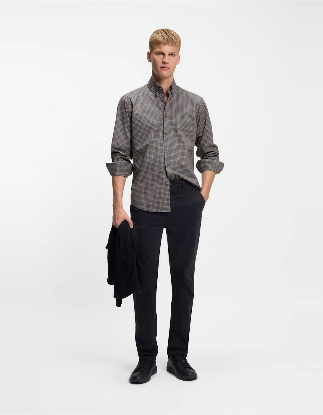 Regular Fit Button Down Collar Long Sleeve Shirt