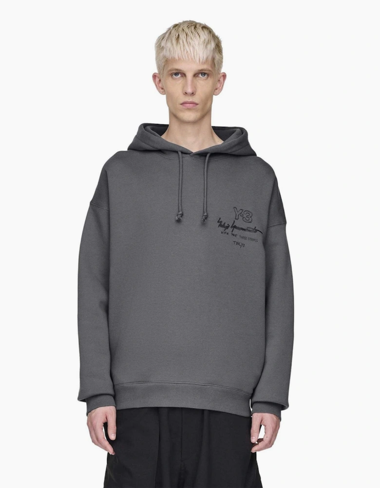 Text Graphic Hooded Neck Oversize Fit Sweatshirt