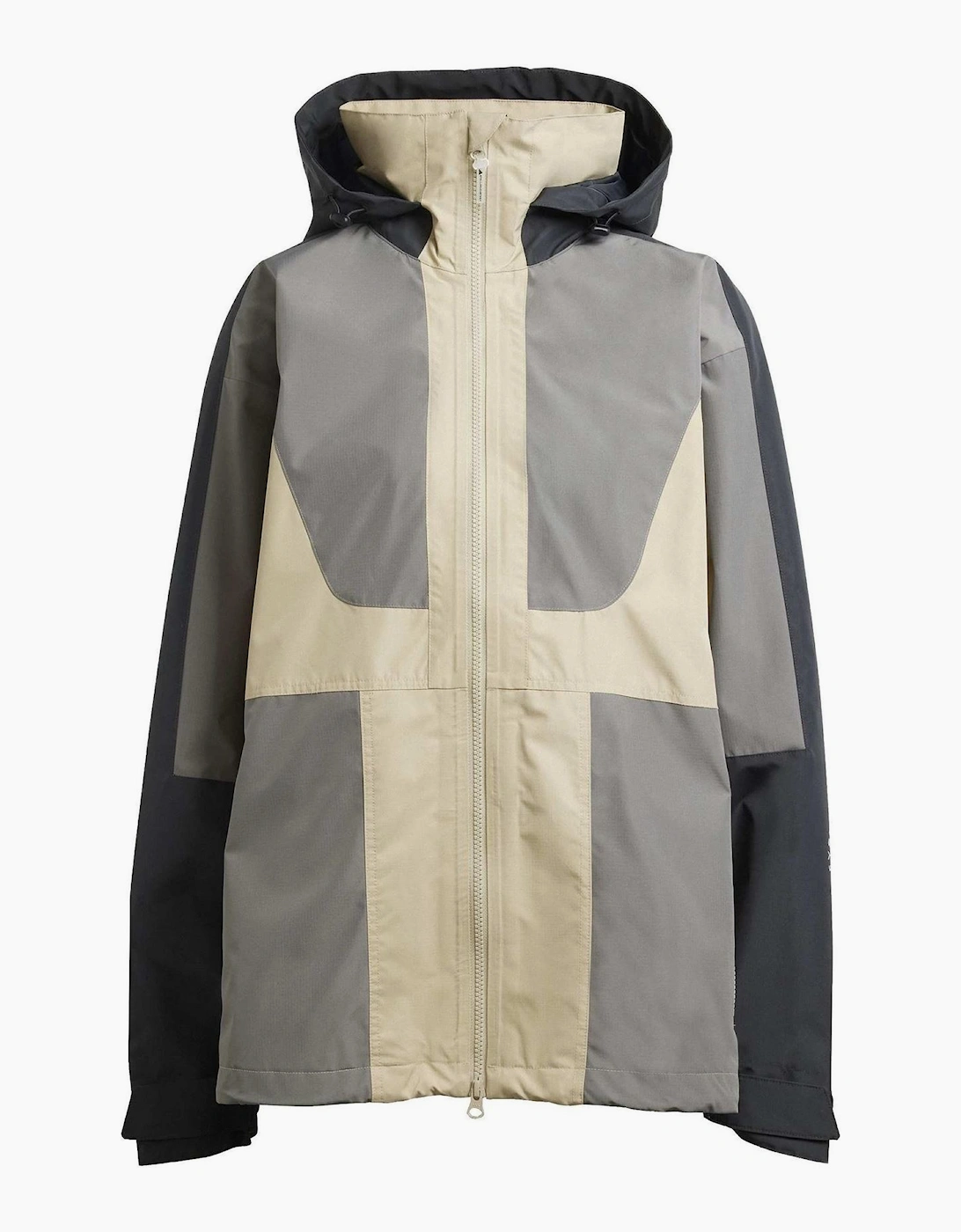 Adidas X Stella Mccartney Women's Hooded Softshell Jacket with Bold Logo and Zipped Pocket - Grey - Size: 18/16