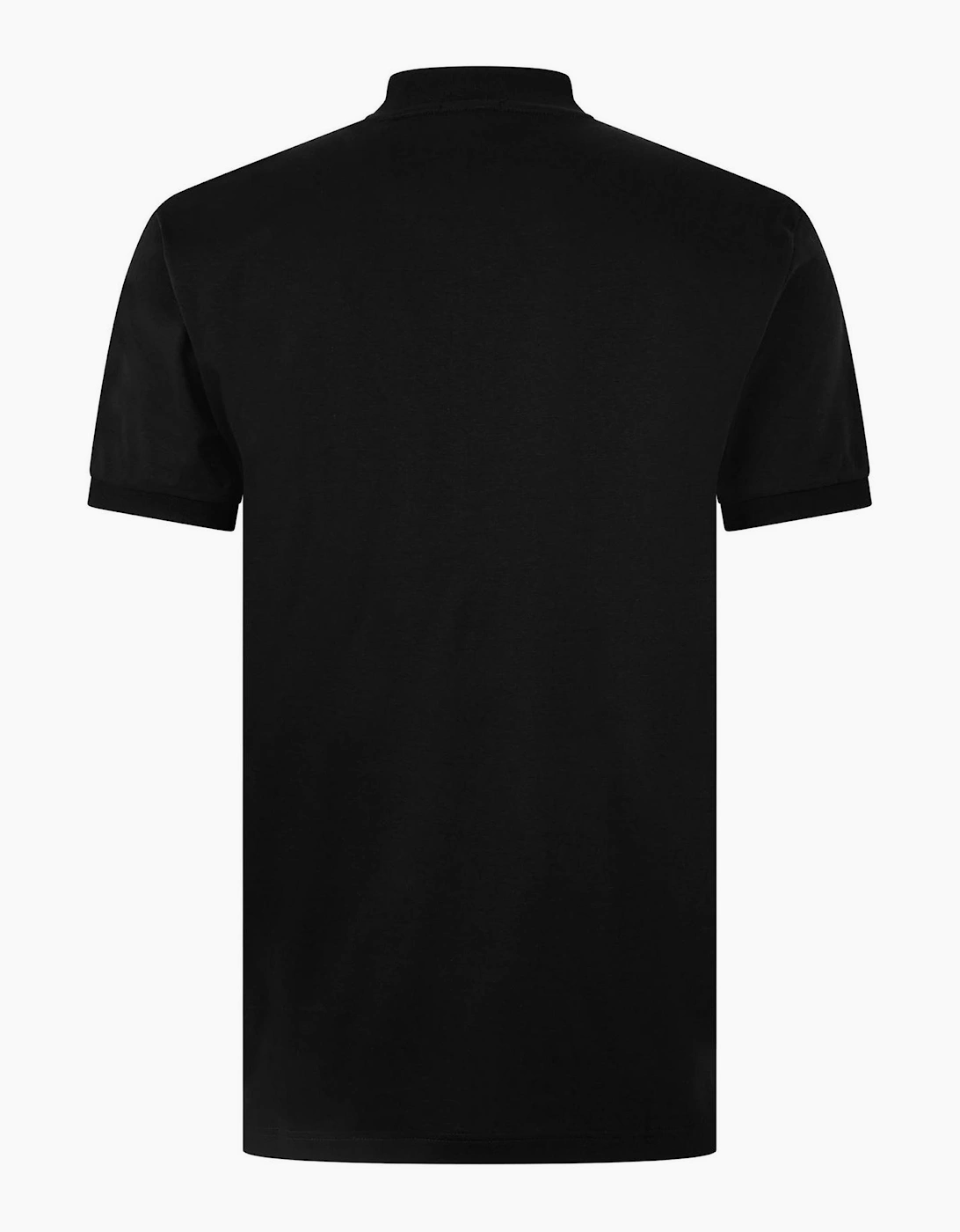 Zip Neck Band Collar Short Sleeve T-Shirt