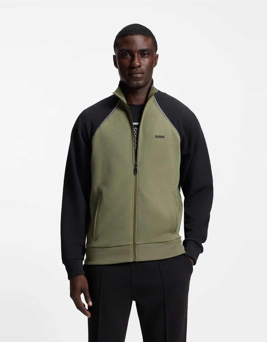 Mock Neck Raglan Sleeve Athletic Sweatshirt