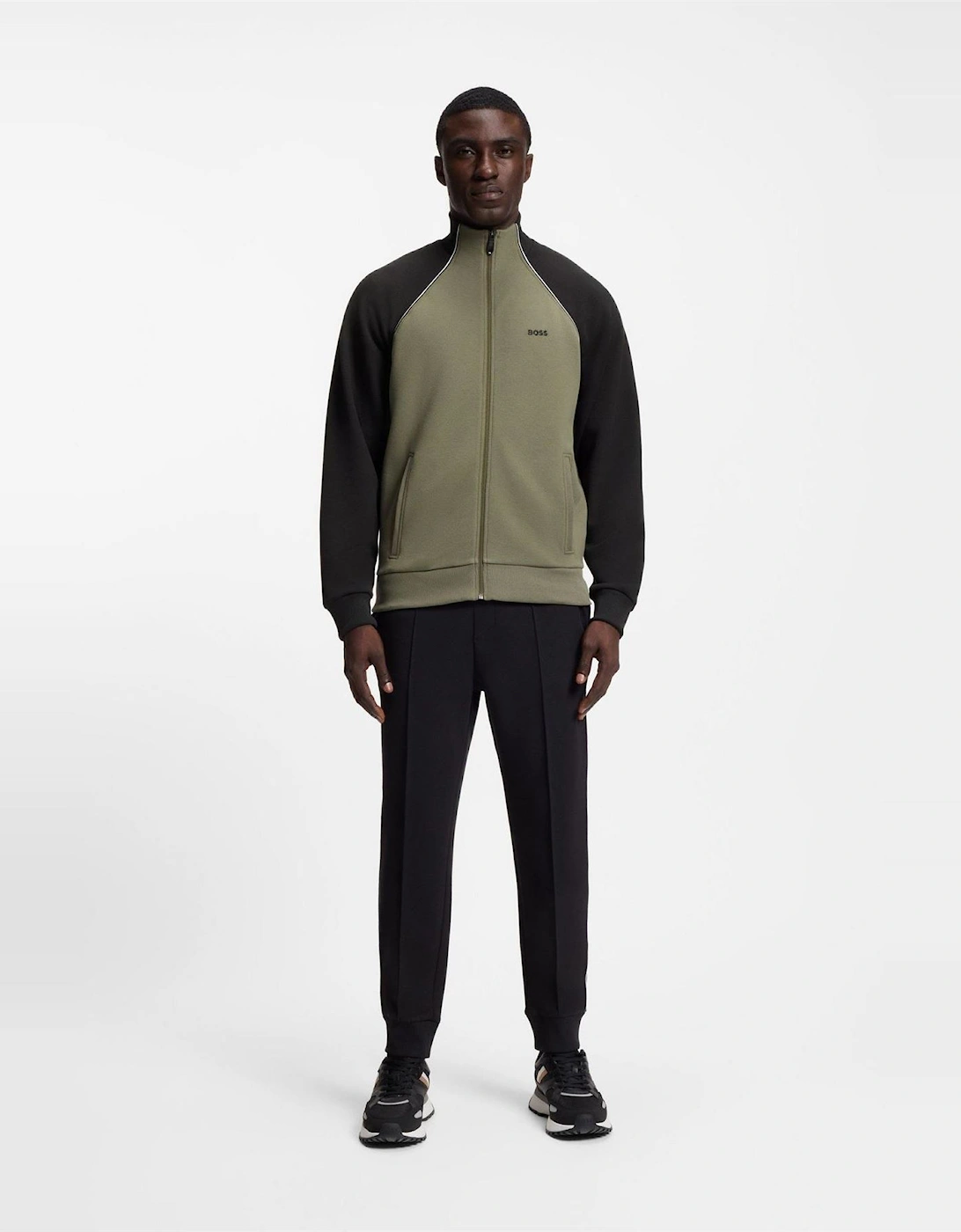 Mock Neck Raglan Sleeve Athletic Sweatshirt