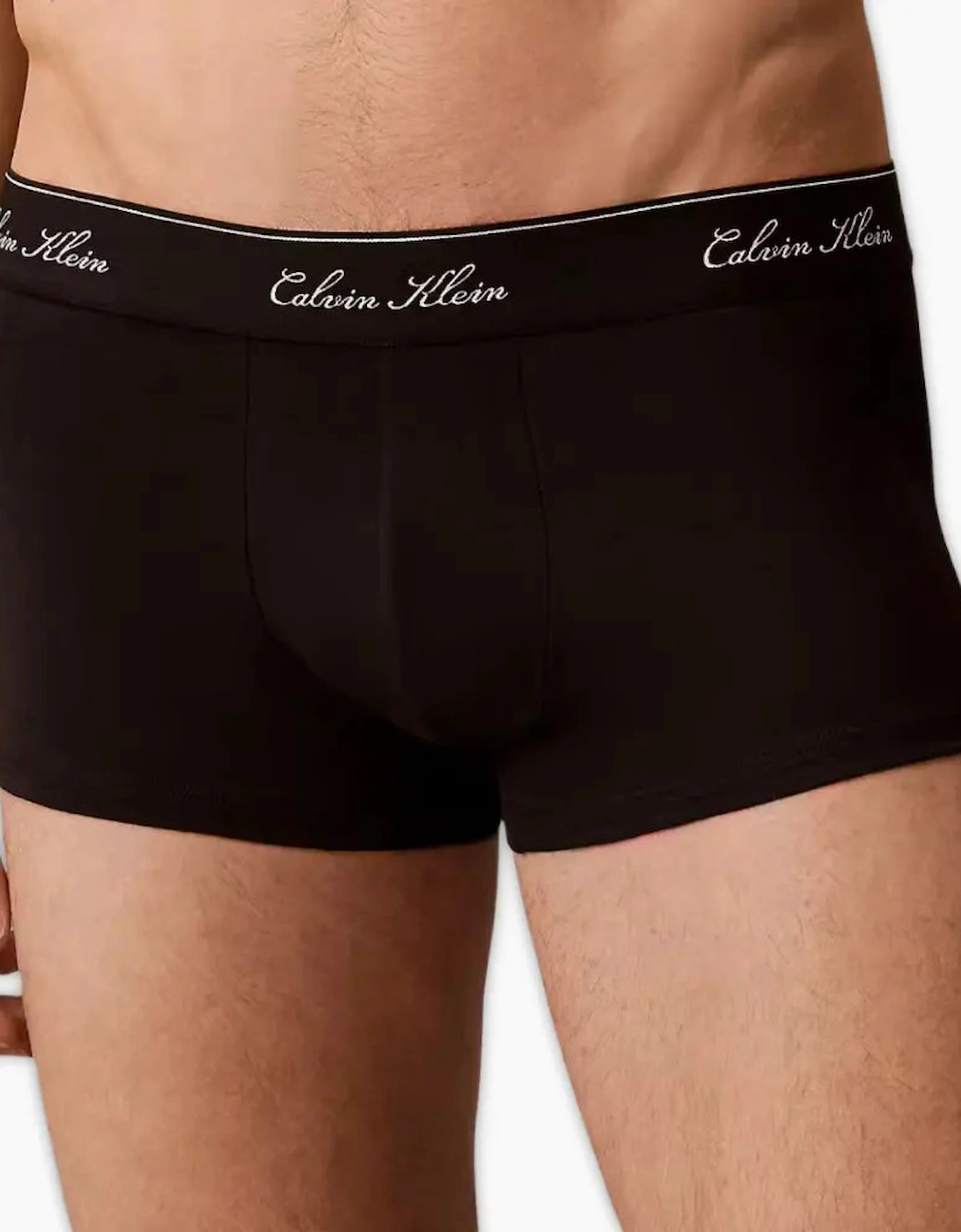 3-Pack Icon Cotton Stretch Script Boxer Trunks, Black