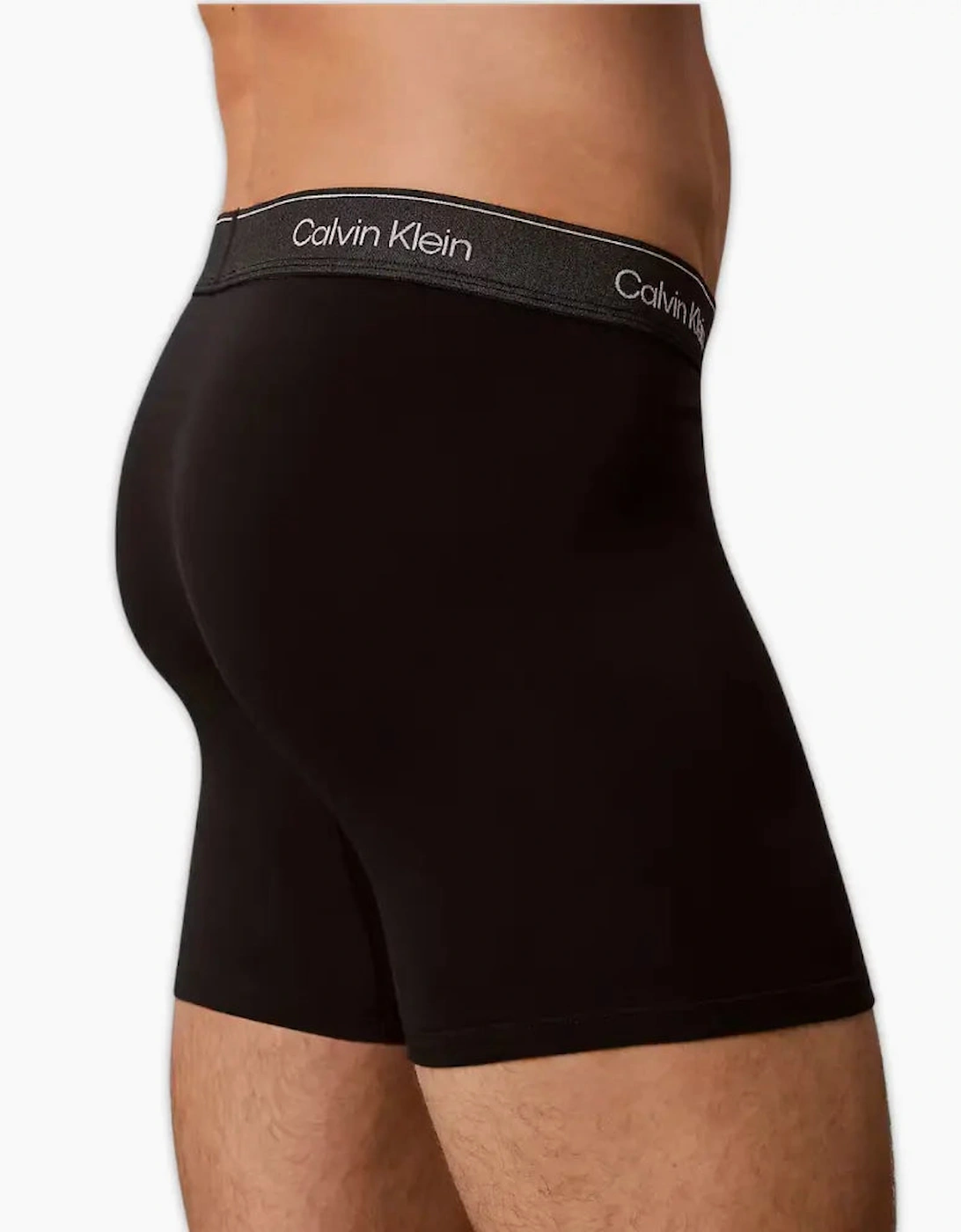 3-Pack Icon Cotton Stretch Metallic Waist Boxer Briefs, Black/red