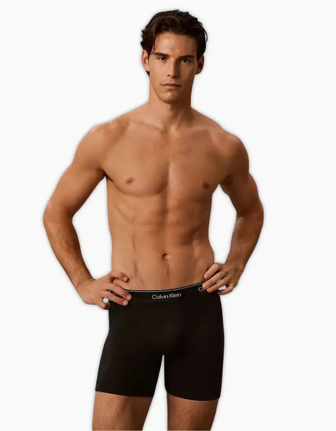 3-Pack Icon Cotton Stretch Metallic Waist Boxer Briefs, Black/red