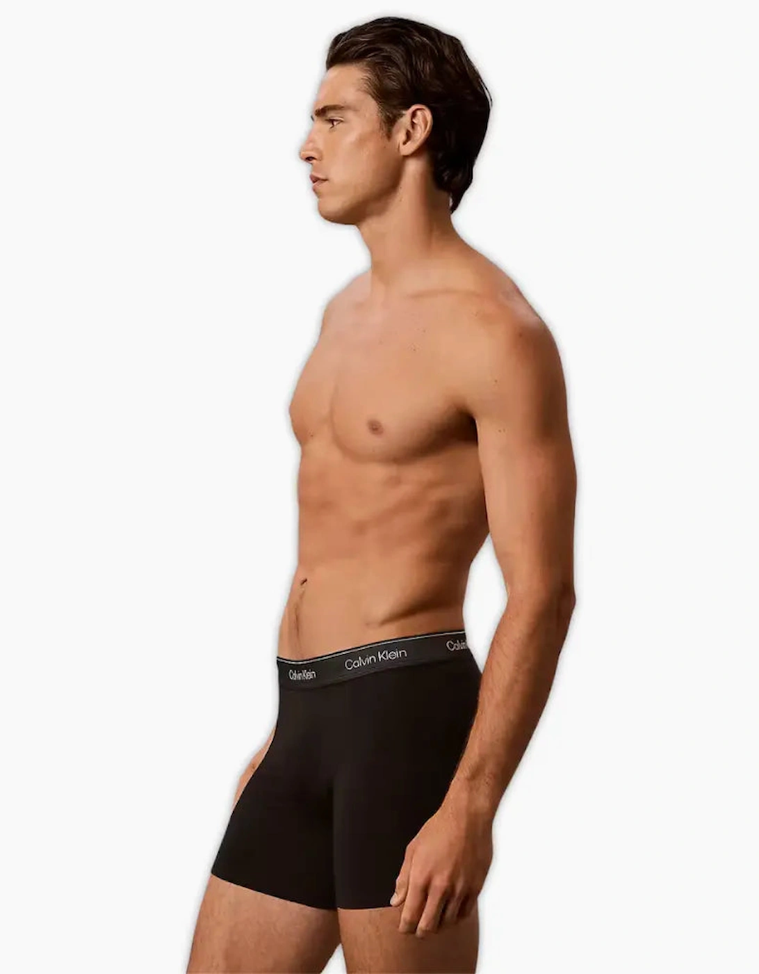3-Pack Icon Cotton Stretch Metallic Waist Boxer Briefs, Black/red