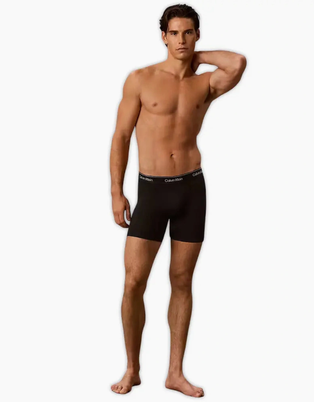 3-Pack Icon Cotton Stretch Metallic Waist Boxer Briefs, Black/red