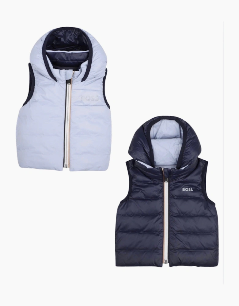 BOSS BABY/TODDLER BLUE REVERSIBLE BODYWARMER/GILET J53506
