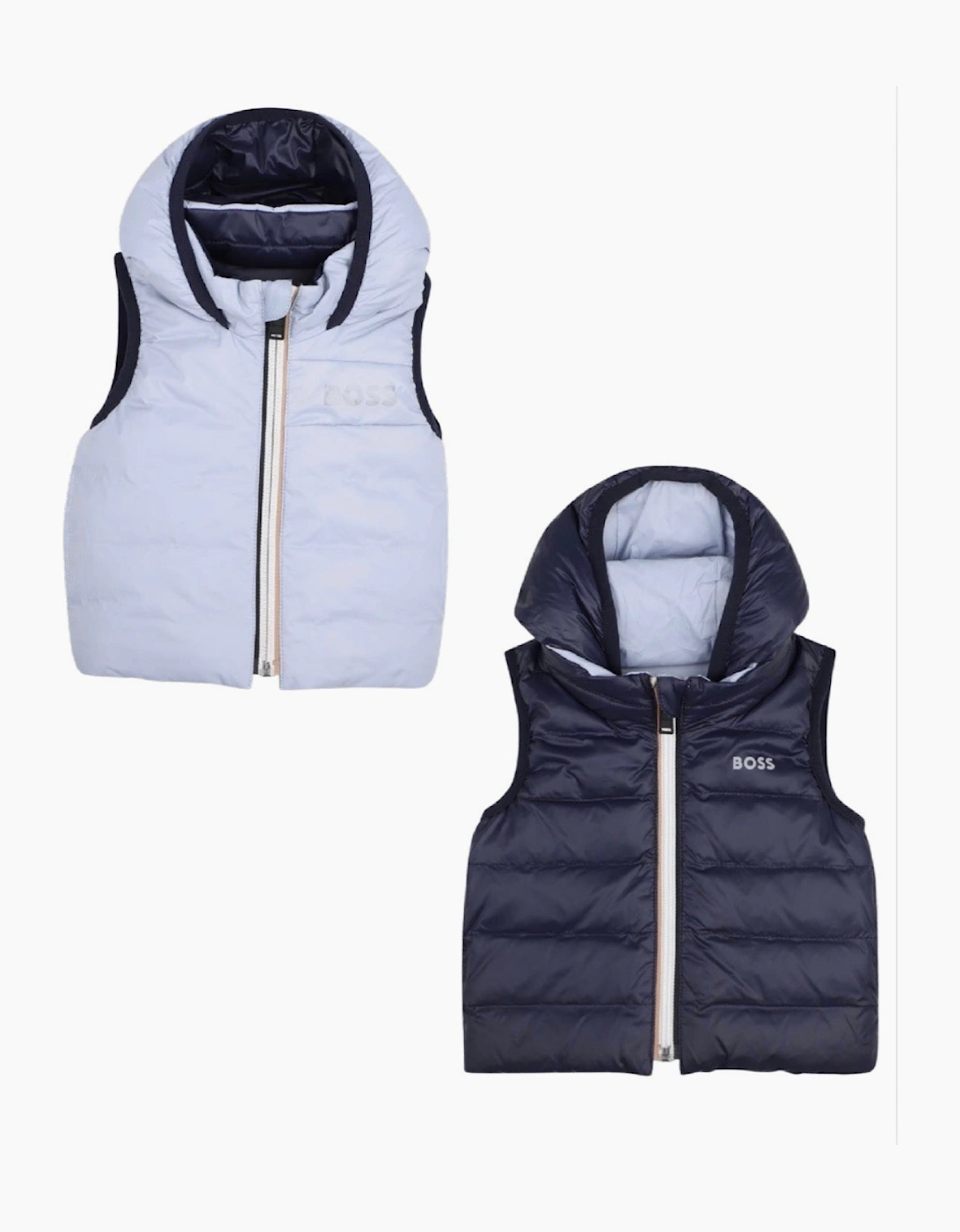 BOSS BABY/TODDLER BLUE REVERSIBLE BODYWARMER/GILET J53506