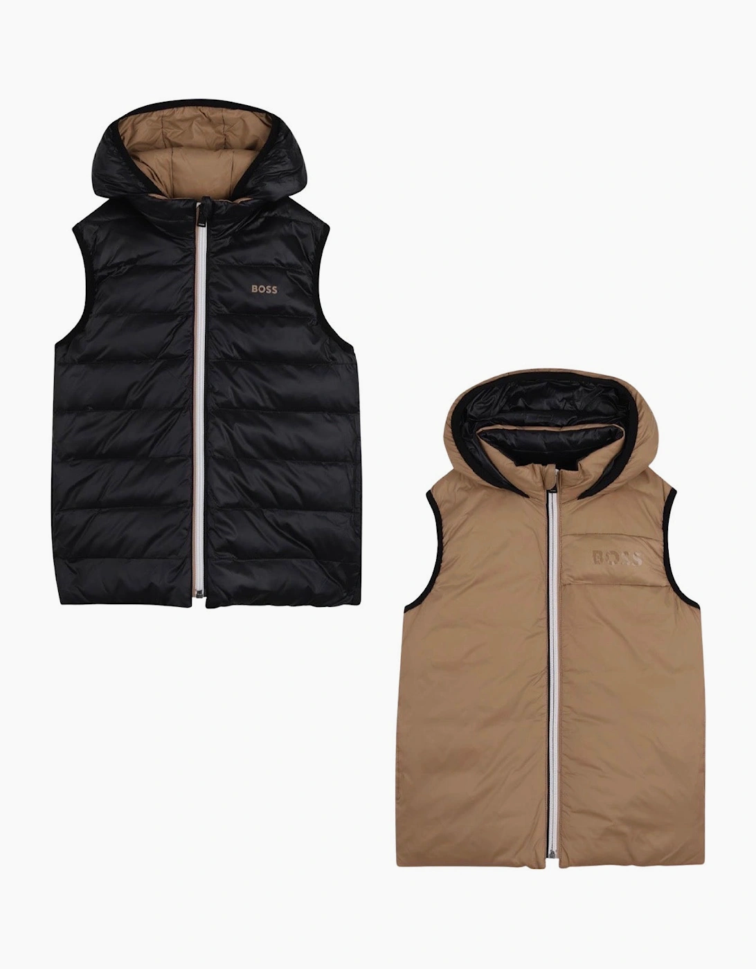 BOSS BOY BEIGE REVERSIBLE BODY WARMER/GILET J53436