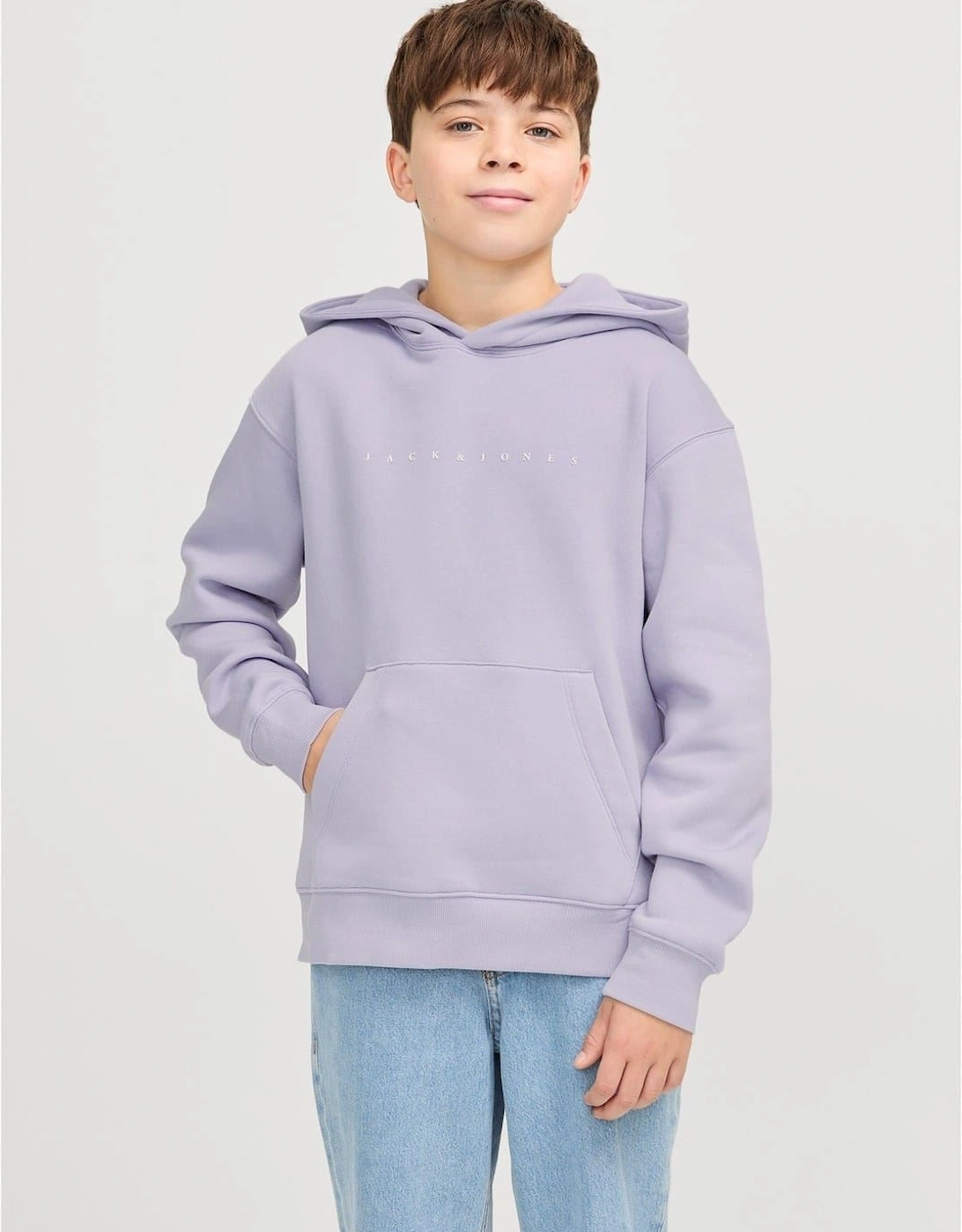 Jack & Jones Boys Purple  Star Lettering Hooded Neck Sweatshirt - Size 7-8 S Kids