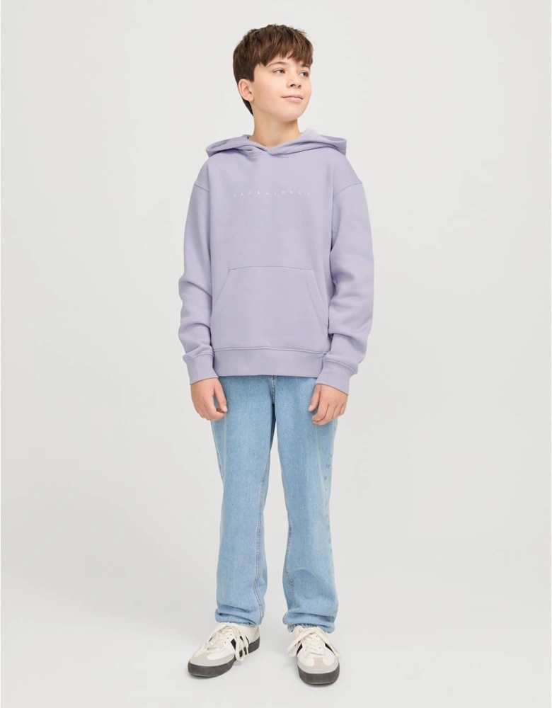 Star Lettering Hooded Neck Sweatshirt