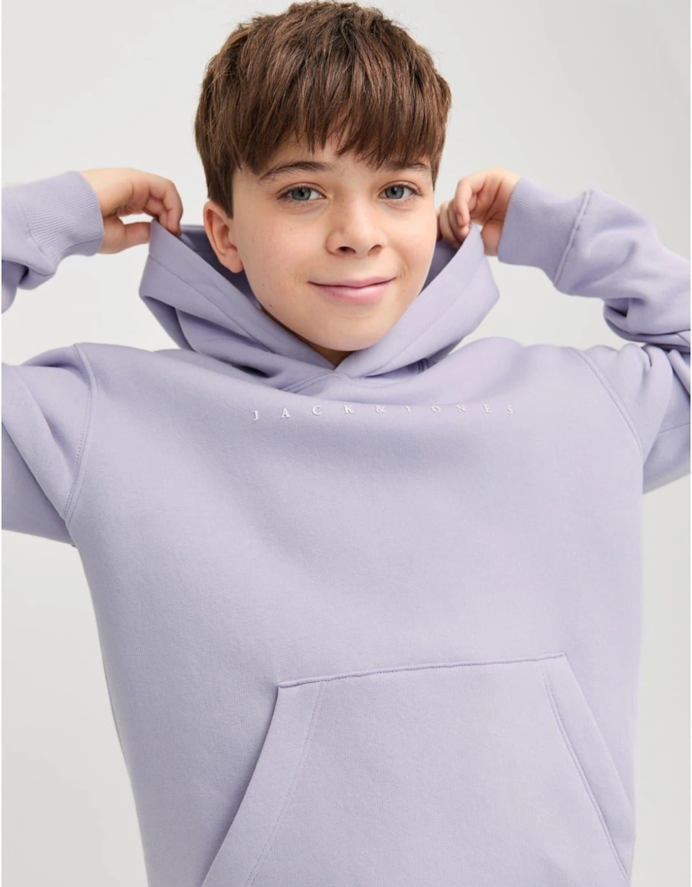 Star Lettering Hooded Neck Sweatshirt