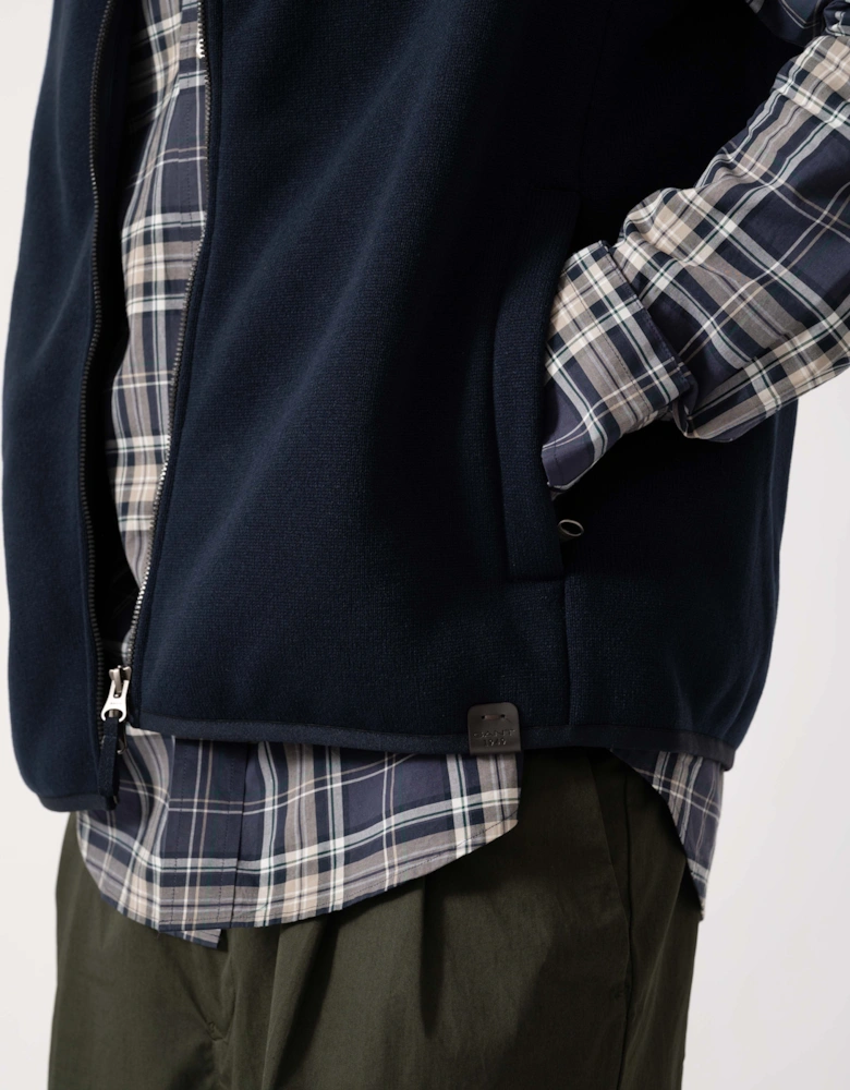 GANT Mens Zipped Fleece Vest - 433 Evening Blue