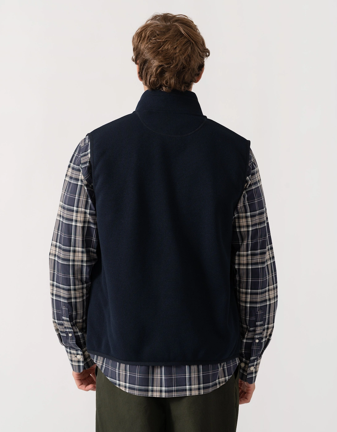 GANT Mens Zipped Fleece Vest - 433 Evening Blue