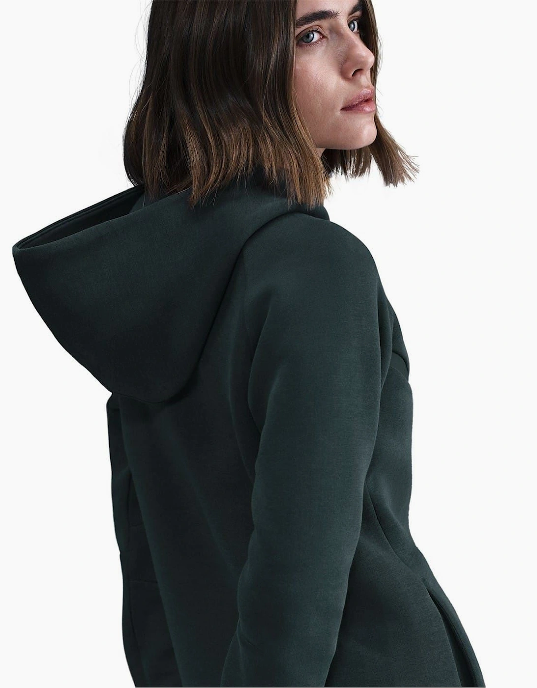 Tech Solid Patterned Hooded Neck Jacket