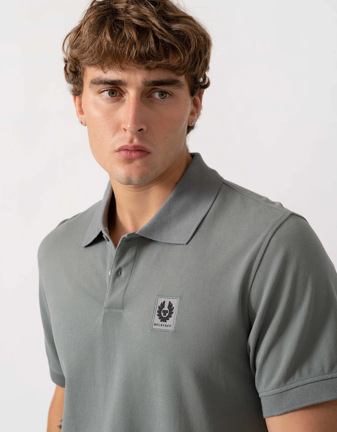 Belstaff Mens Logo Polo - Atlantic Grey